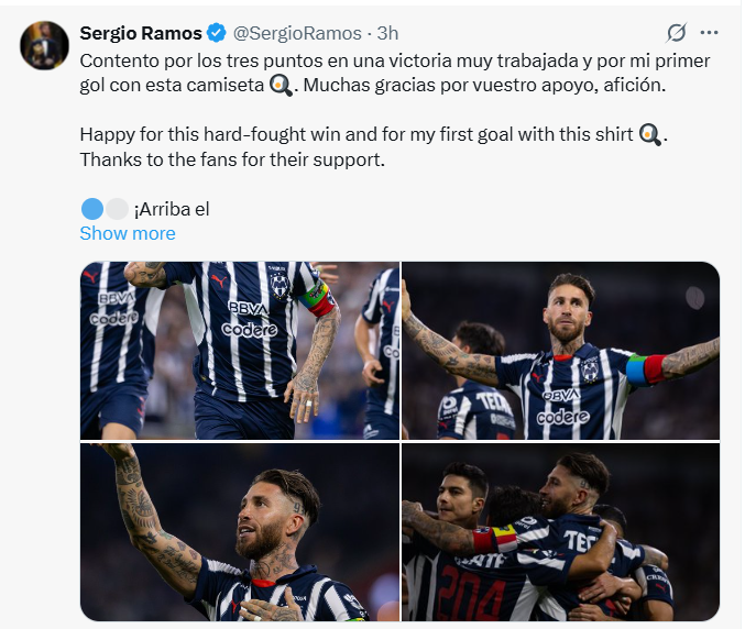 Sergio Ramos tỏa sáng rực rỡ, ghi bàn thắng đầu tiên cho Monterrey