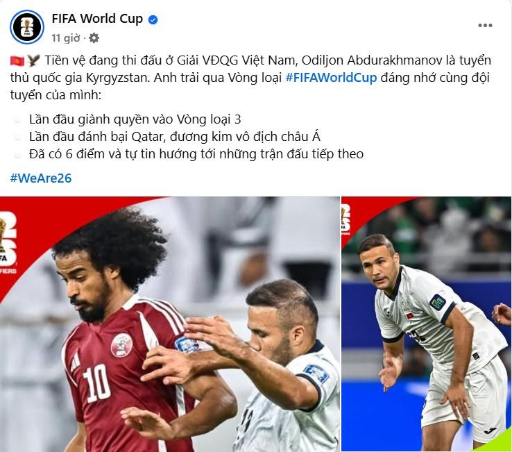 Ngôi sao V-League Abdurakhmanov tỏa sáng, đưa Kyrgyzstan đến gần World Cup 2026
