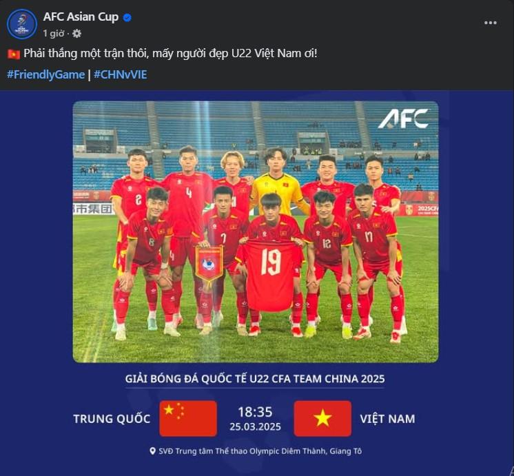 U22 Việt Nam hướng đến ngôi vô địch, nhận được sự cổ vũ từ AFC
