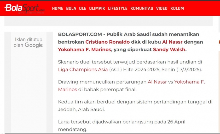 Sandy Walsh: Ngôi sao Indonesia đối đầu Cristiano Ronaldo tại tứ kết Cúp C1 châu Á