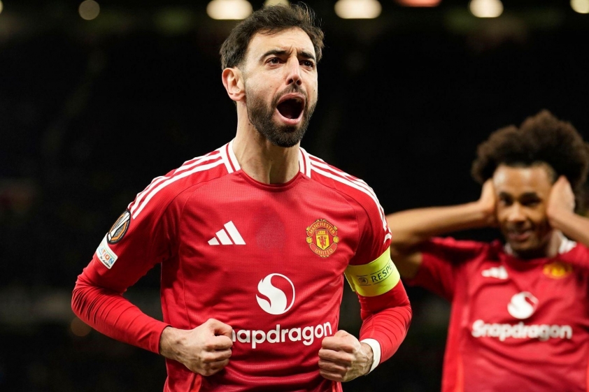 Siêu phẩm Hattrick của Bruno Fernandes đưa MU vào tứ kết Europa League