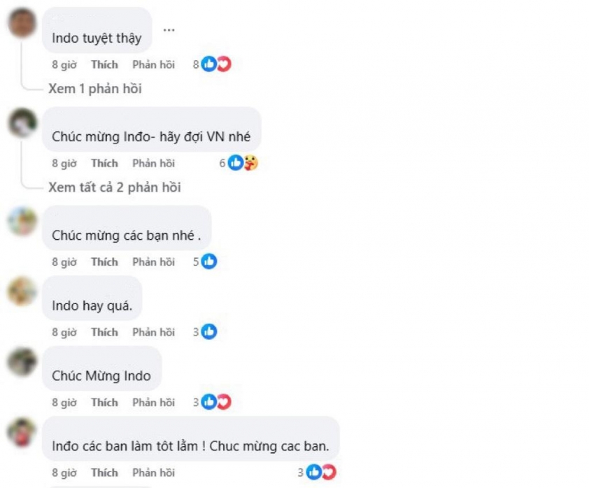 CĐV Việt Nam gửi lời chúc mừng U17 Indonesia giành vé dự U17 World Cup