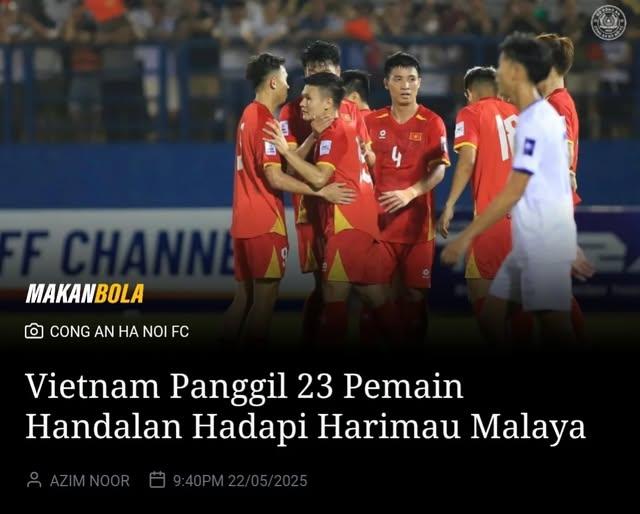 Truyền thông Malaysia chú ý đến danh sách ĐT Việt Nam chuẩn bị đấu trận gặp Harimau Malaya