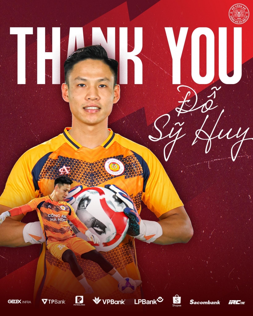 Thủ môn Đỗ Sỹ Huy chia tay CAHN, gia nhập CLB Bình Dương