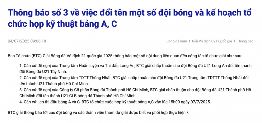 Vòng loại U21 Quốc gia 2025: Những thay đổi bất ngờ và cuộc đua hấp dẫn