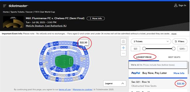 Sự thật về giá vé trận bán kết Club World Cup giữa Fluminense và Chelsea