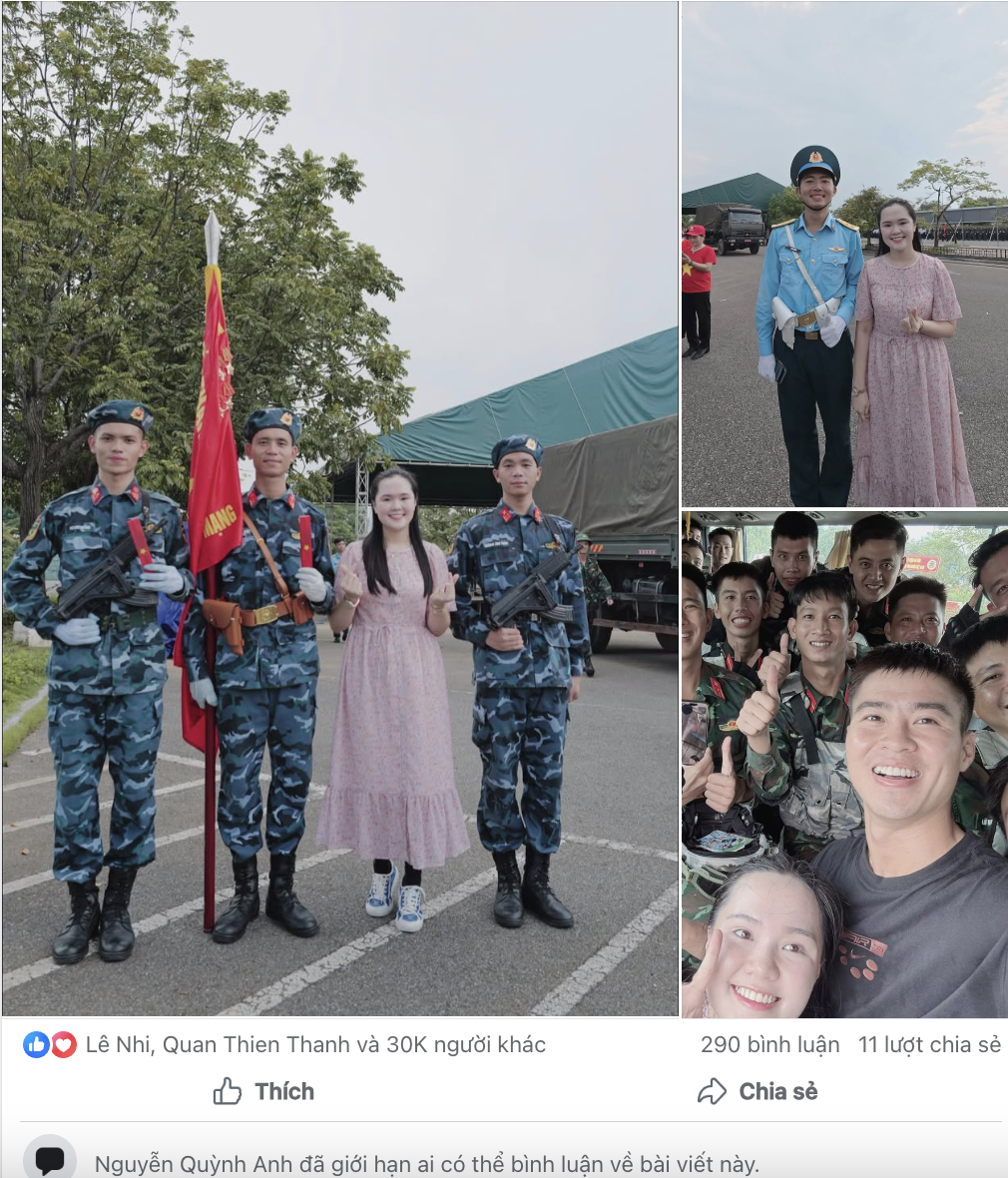 Quỳnh Anh giới hạn bình luận ở bài đăng đi thăm và tặng quà các chiến sĩ, lý do bởi cô nhận về quá nhiều bình luận tiêu cực mang tính công kích cá nhân 