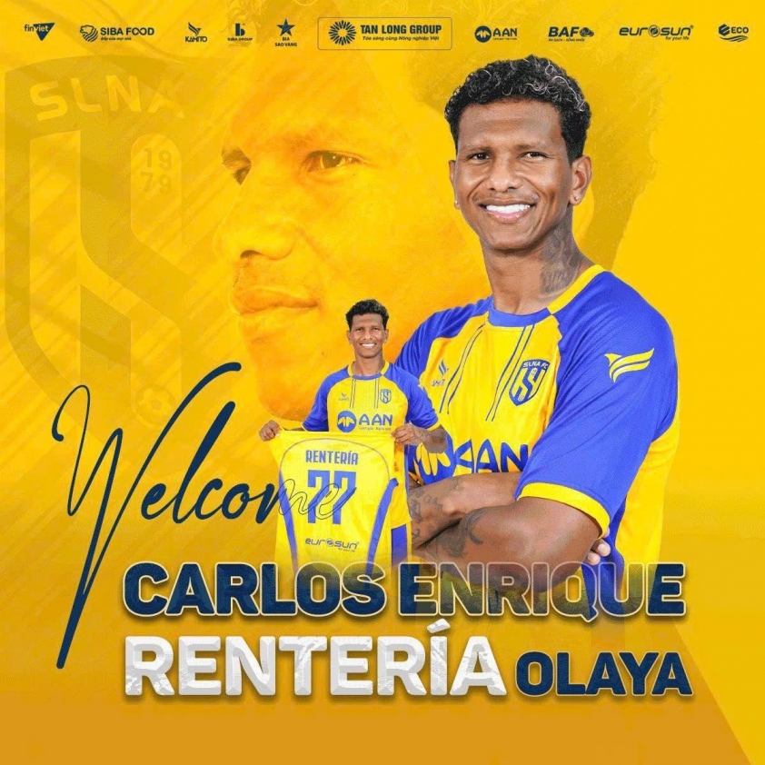 Hình ảnh Carlos Renteria trong màu áo SLNA