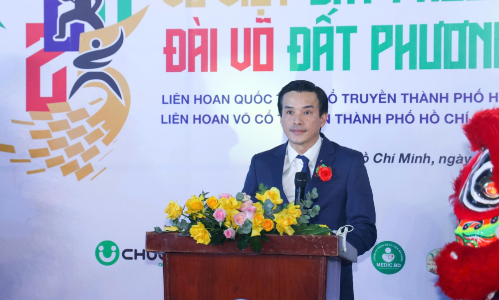 Ông Nguyễn Nam Nhân, Phó Giám đốc Sở Văn hóa & Thể thao TP.HCM phát biểu tại Lễ khai mạc