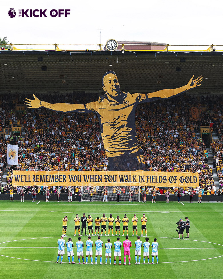 Wolves tri ân Diogo Jota ở vòng 1 Ngoại hạng Anh - Ảnh 1