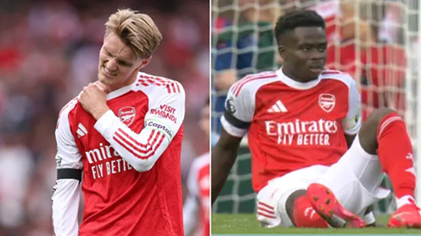Chấn thương Odegaard và Saka ảnh hưởng đến Arsenal