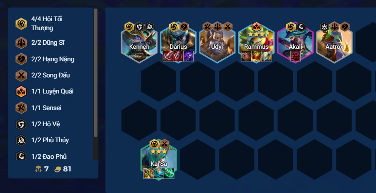 Roll Darius, Rammus ở cấp 7