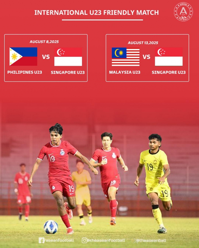 Lịch thi đấu giao hữu của U23 Singapore