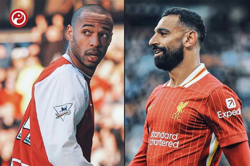 Salah đang có cơ hội vượt mặt Henry để trở thành cầu thủ có nhiều Chiếc giày vàng nhất lịch sử Ngoại Hạng Anh