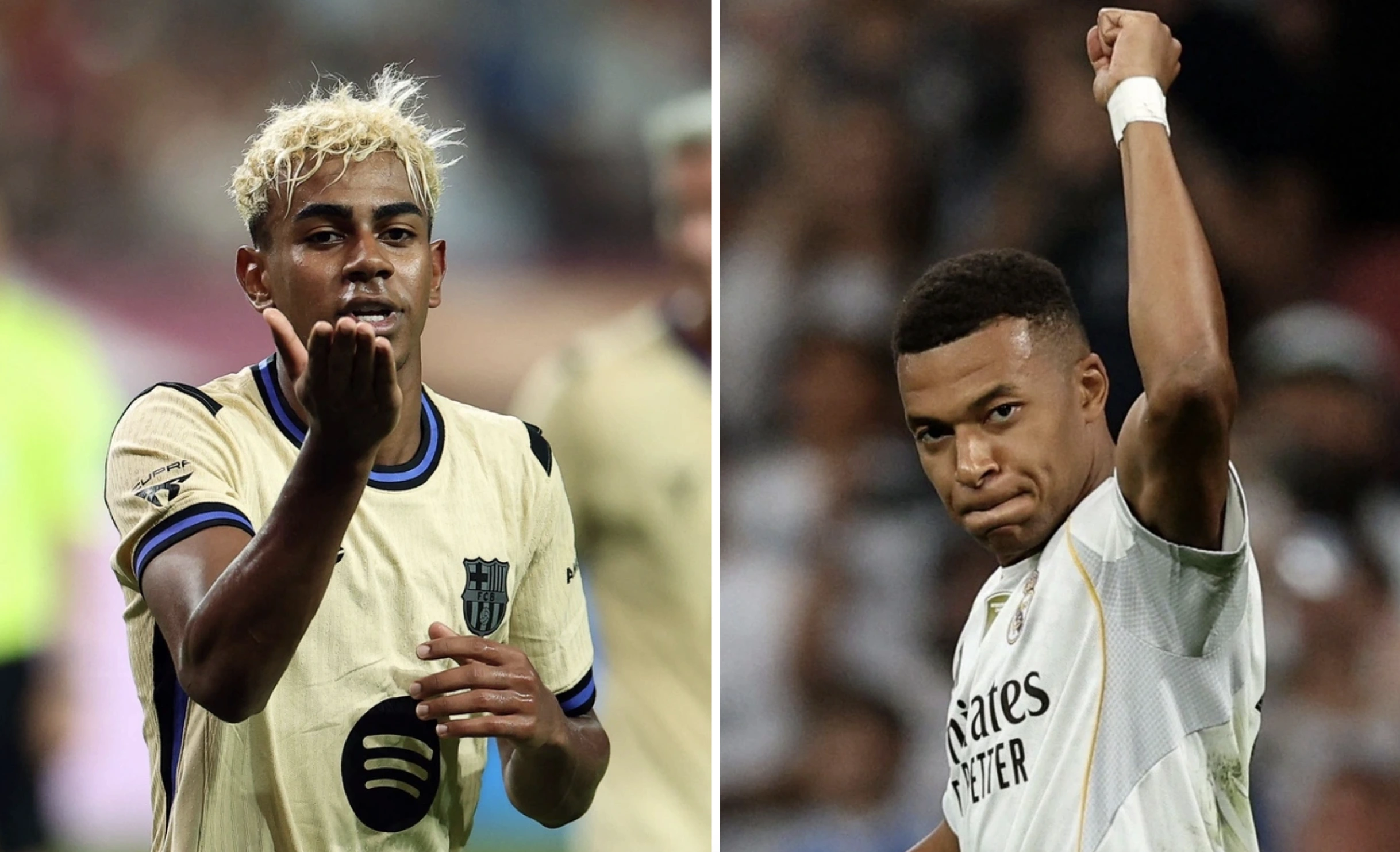 Yamal (trái) và Mbappe được trông chờ sẽ tái hiện lại màn so tài của 2 đàn anh