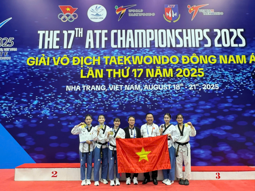 Võ sư Nguyễn Thanh Huy cùng đội tuyển Taekwondo Việt Nam
