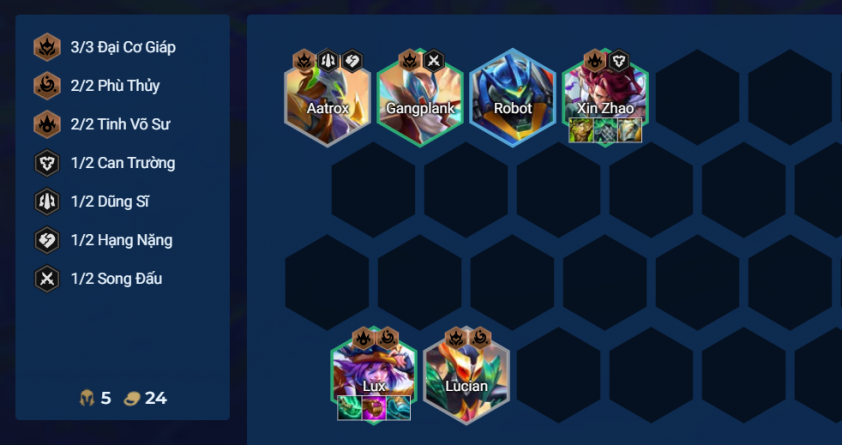 Lối chơi đầu game của đội hình Lux