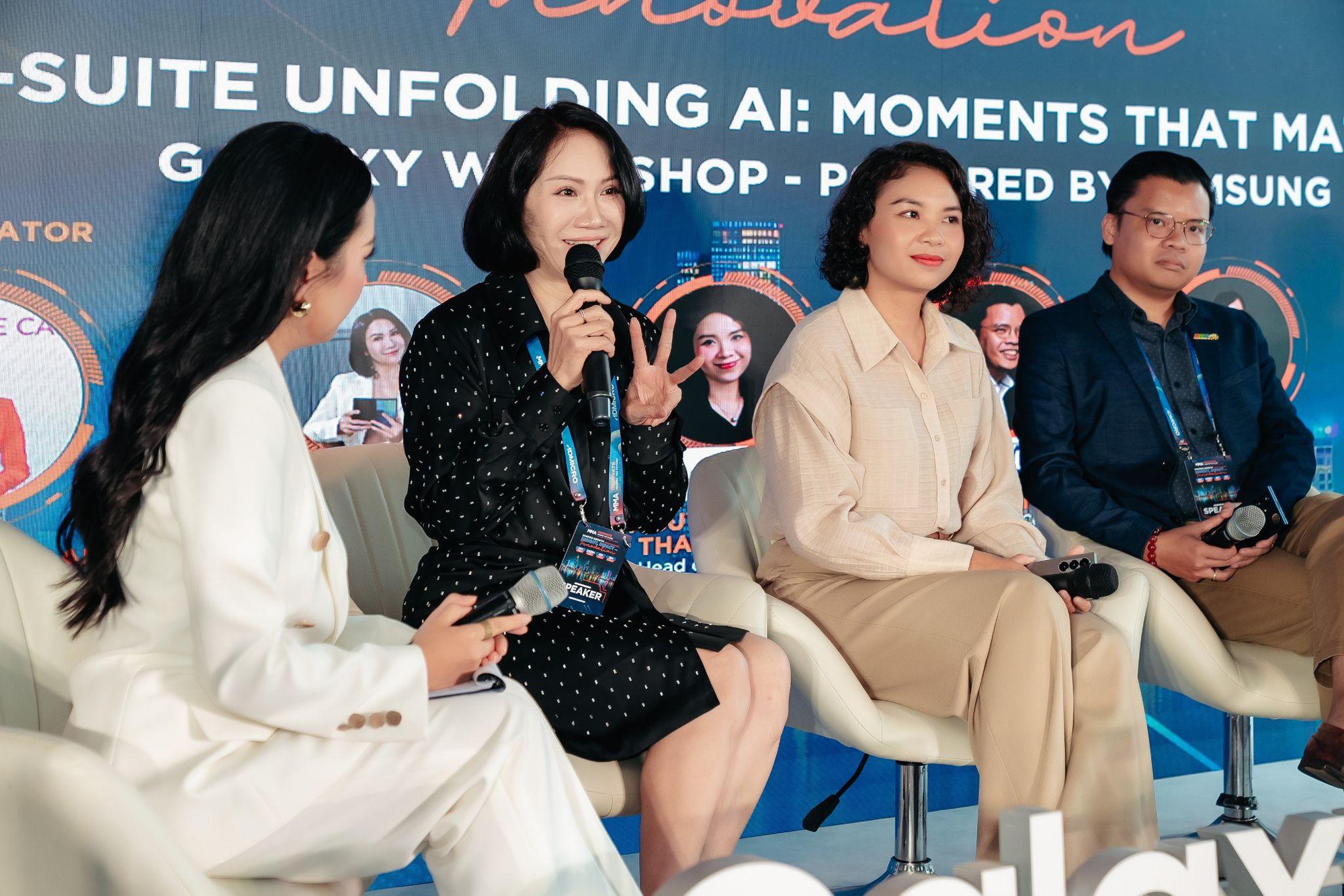 Bà Nguyễn Minh Hương (CEO Golden Communication Group) chia sẻ về trợ lý ảo giúp quản lý doanh nghiệp hơn 100 nhân sự