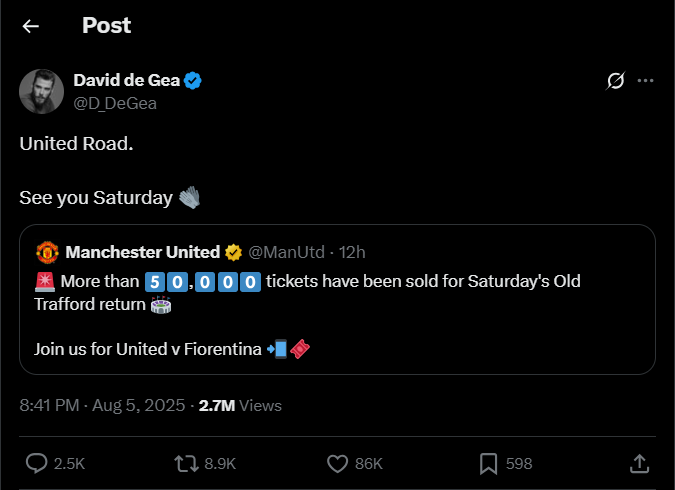 David de Gea trở lại Old Trafford: Chào đón người hùng một thời