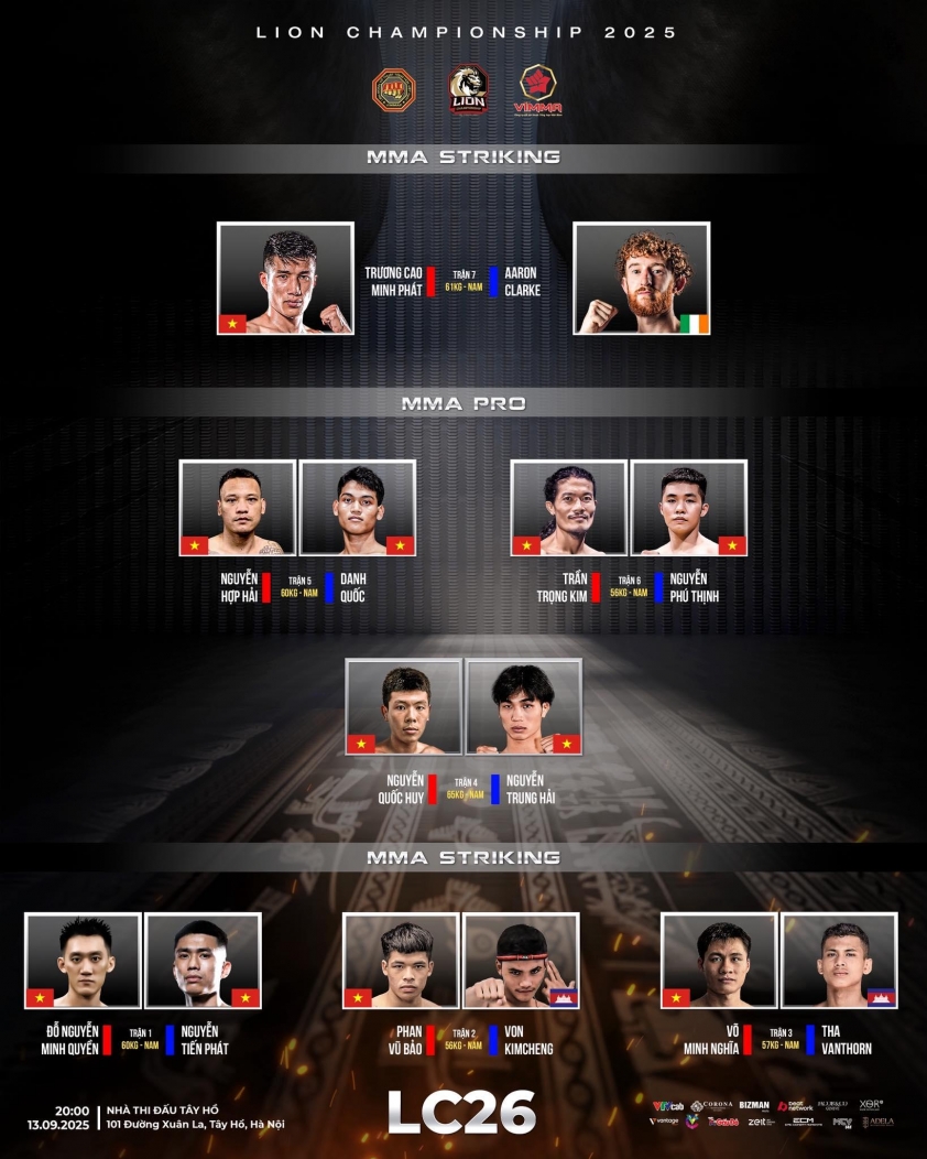 Lịch thi đấu chi tiết các trận LION Championship 26