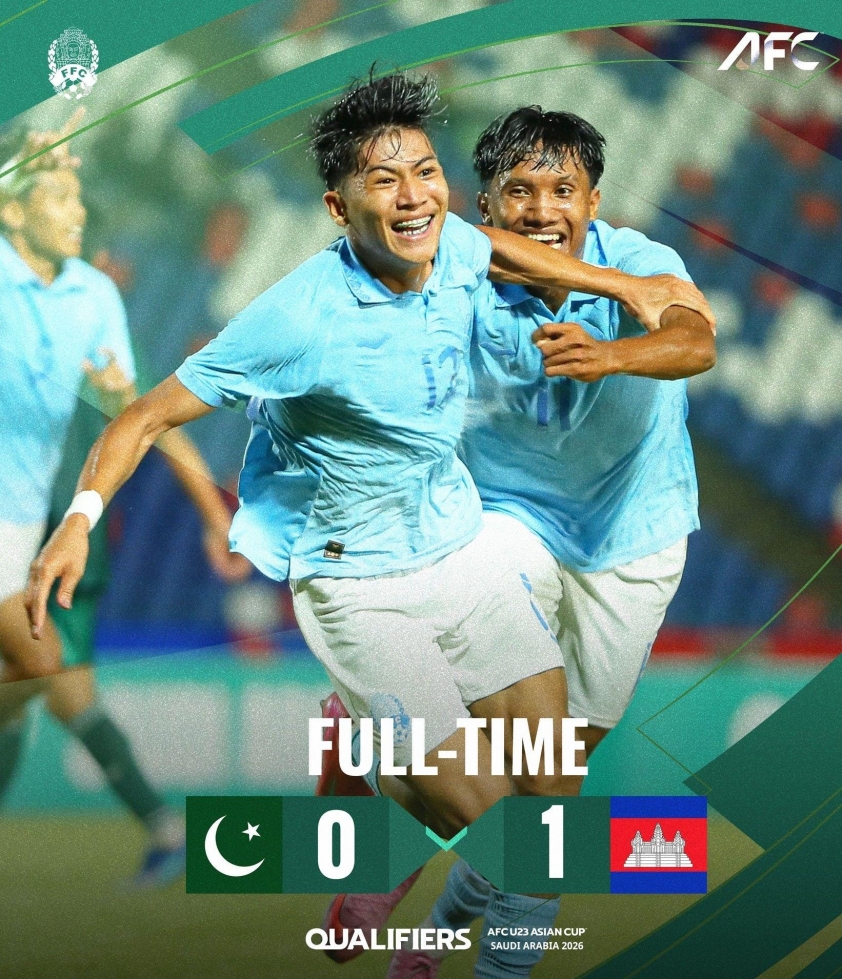 U23 Campuchia hướng tới lịch sử tại vòng loại U23 châu Á