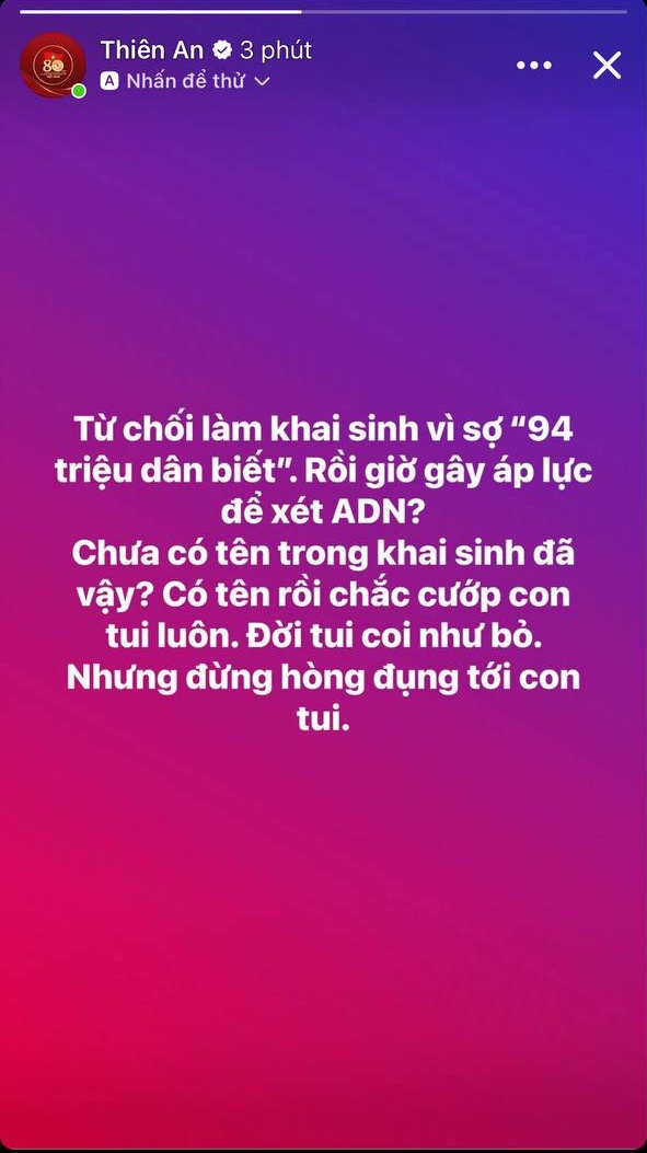 Chia sẻ của Thiên An giữa loạt tin đồn gây hoang mang