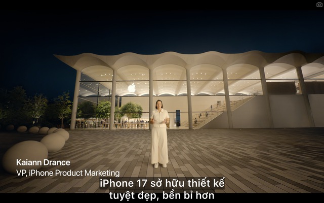 Khung phụ đề tiếng Việt trong buổi phát trực tiếp ra mắt iPhone 17