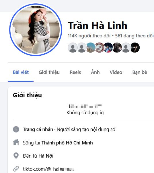 Trang cá nhân chính chủ.