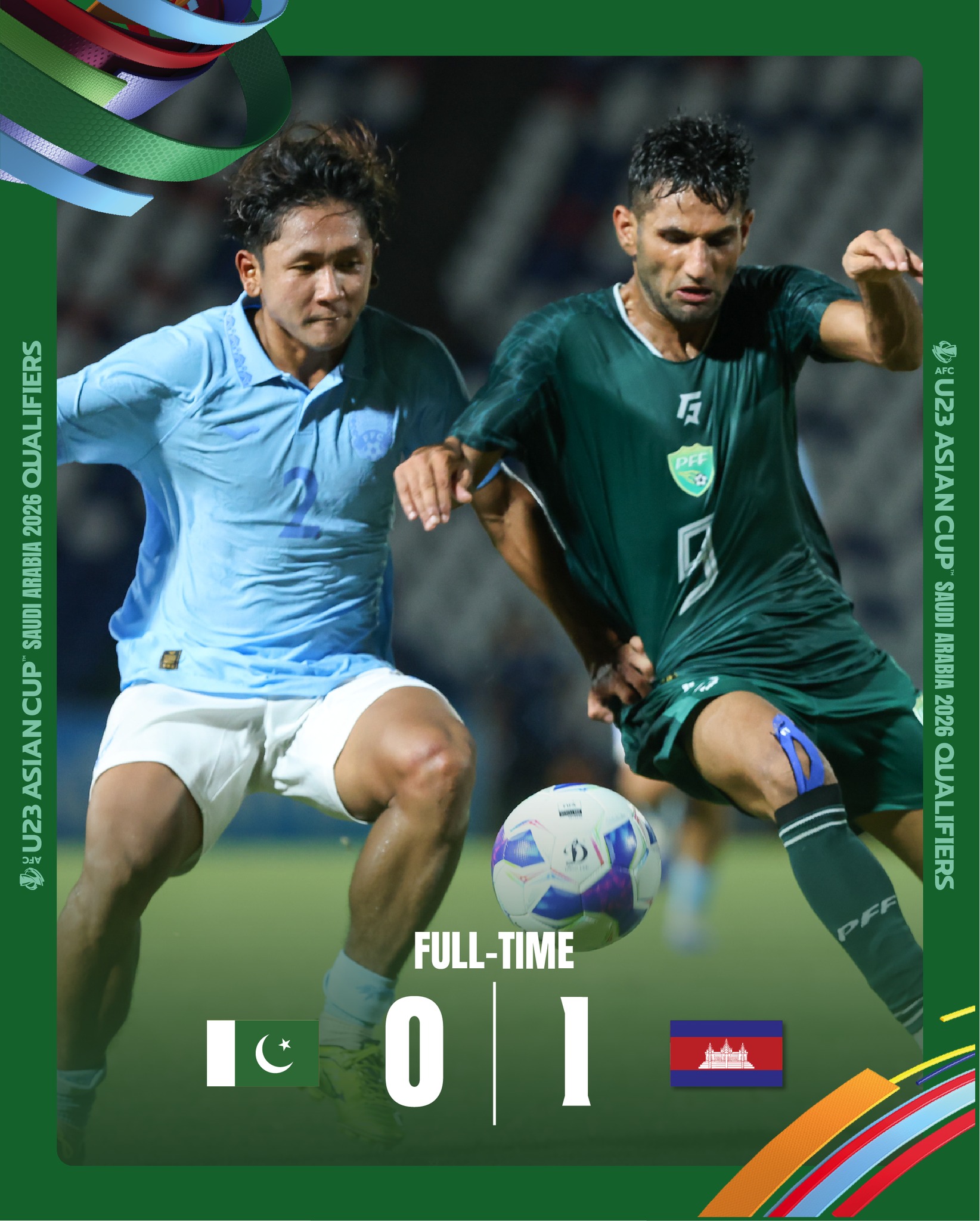 U23 Campuchia thi đấu áp đảo trong trận gặp Pakistan