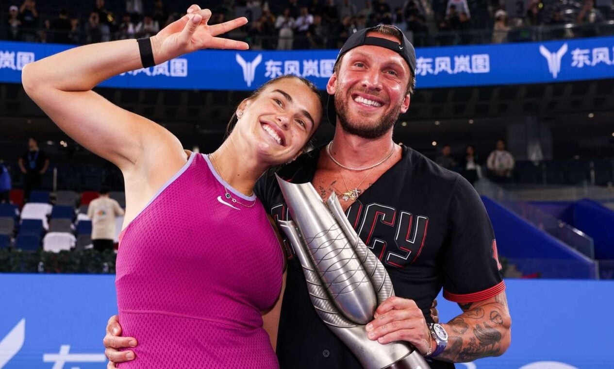 Sabalenka và bạn trai Georgios Frangulis