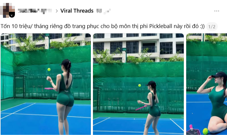 Cô gái mặc đồ tập Pickleball sang chảnh trên sân