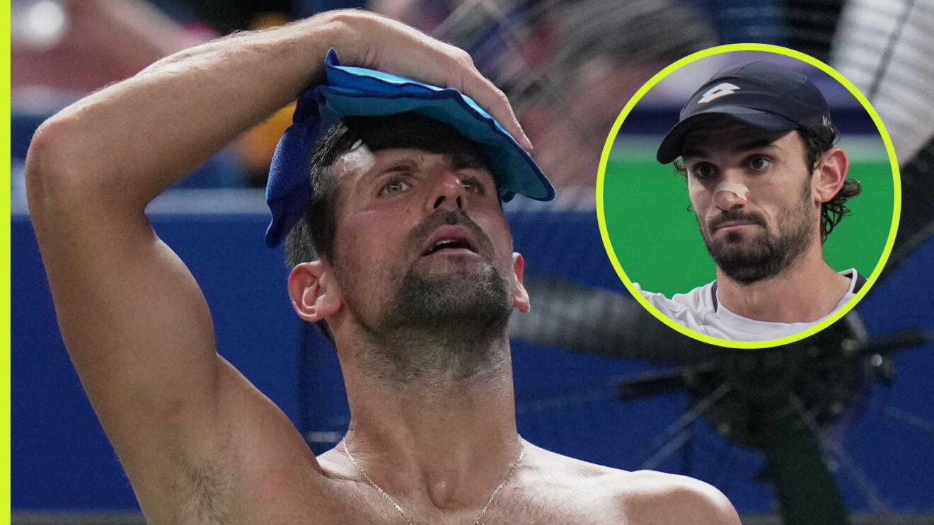 Djokovic trong trận thua Valentin Vacherot