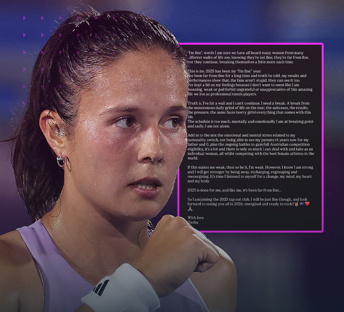 Kasatkina kết thúc mùa giải sớm
