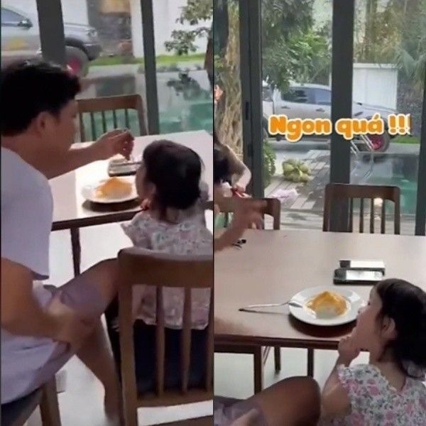 Trường Giang chăm sóc con gái tận tình