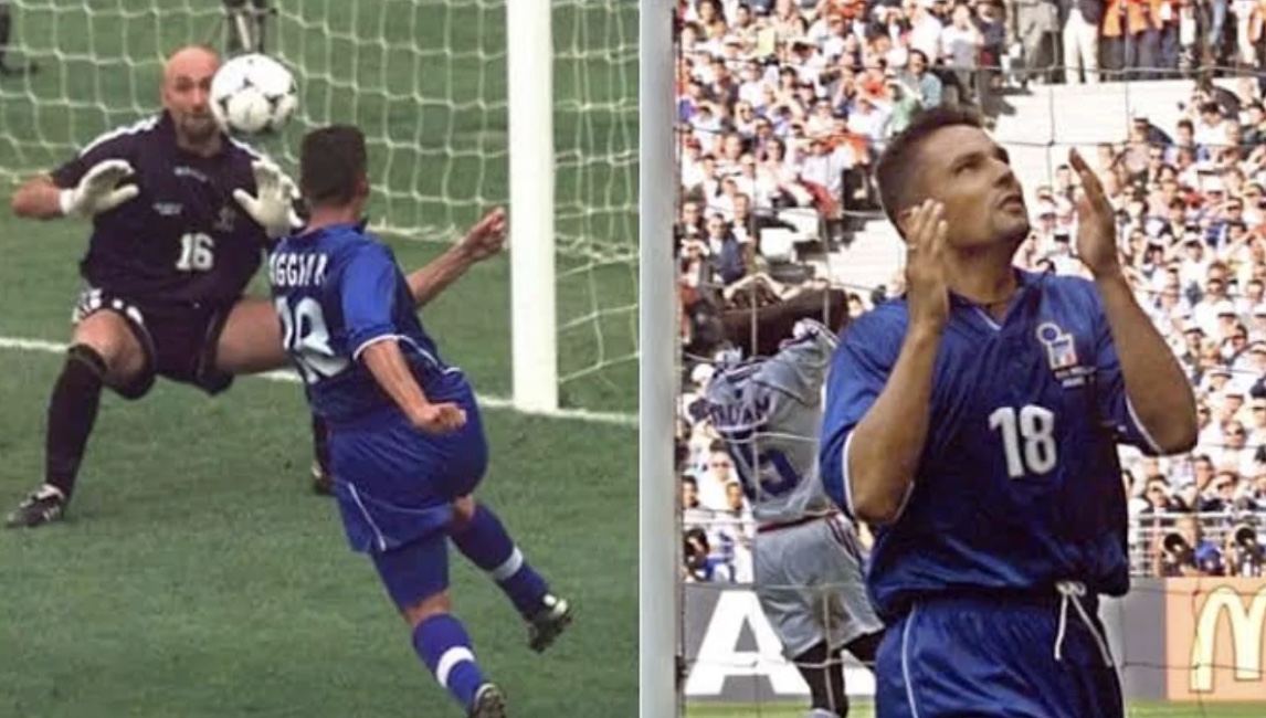 Khoảnh khắc cú volley hụt của Baggio tại World Cup '98