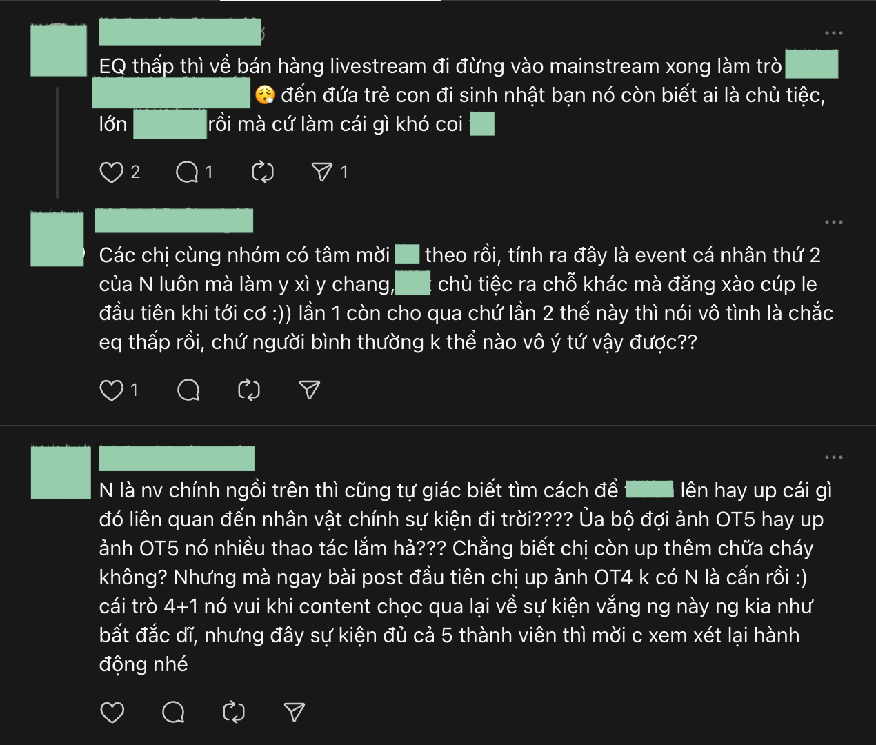 Nhiều tài khoản bày tỏ sự bức xúc với Diệp Lâm Anh
