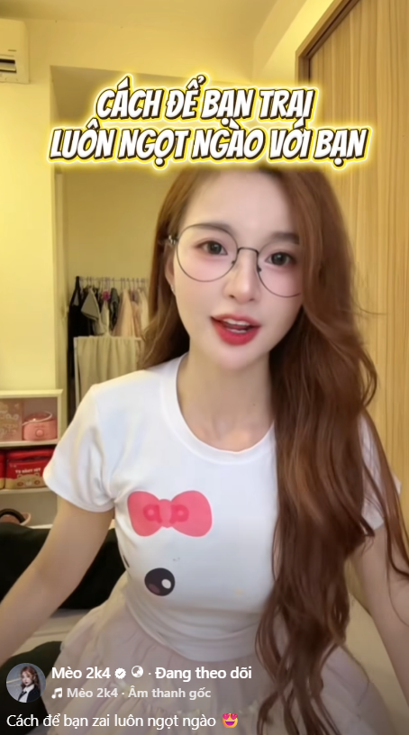 Mèo 2k4 làm content tình cảm
