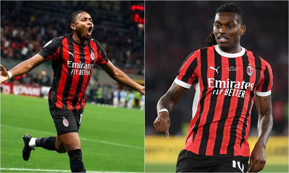 Christopher Nkunku và Rafael Leao trên sân