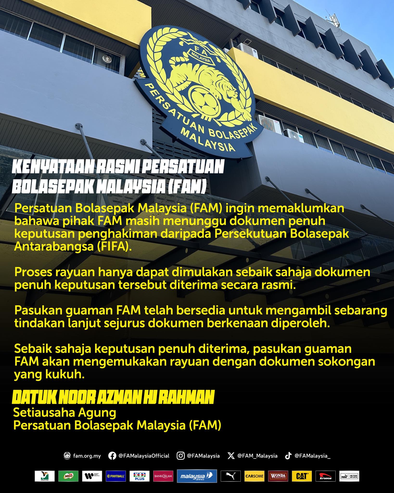 FIFA từ chối giảm án cho FAM