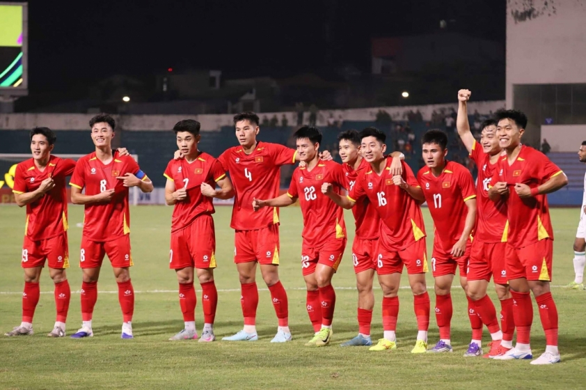 U23 Việt Nam ăn mừng chiến thắng
