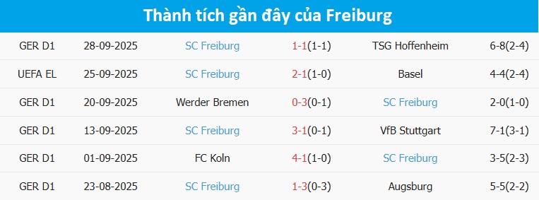 Đội hình Freiburg trên sân tập