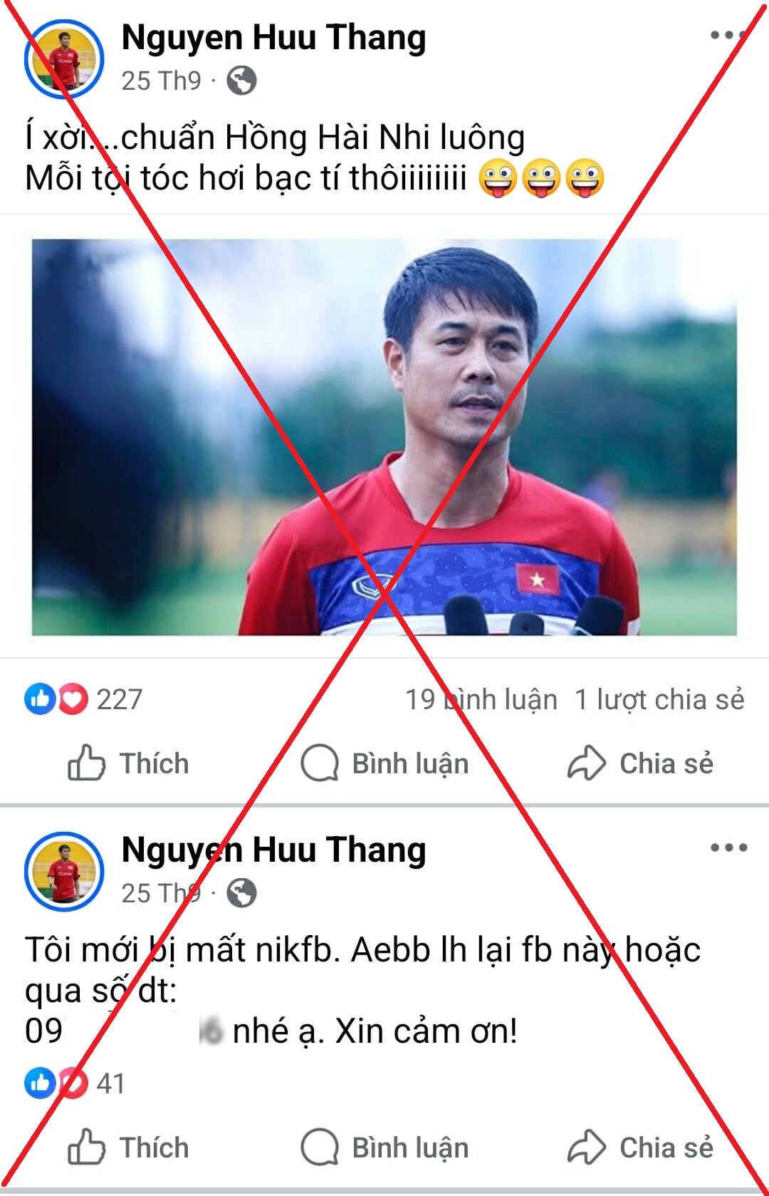Tài khoản giả mạo mới lập và dùng ngôn ngữ khác biệt