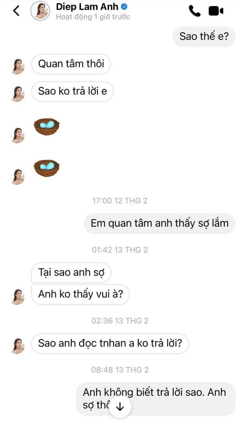 Diệp Lâm Anh tung tin nhắn trêu ghẹo chồng cũ