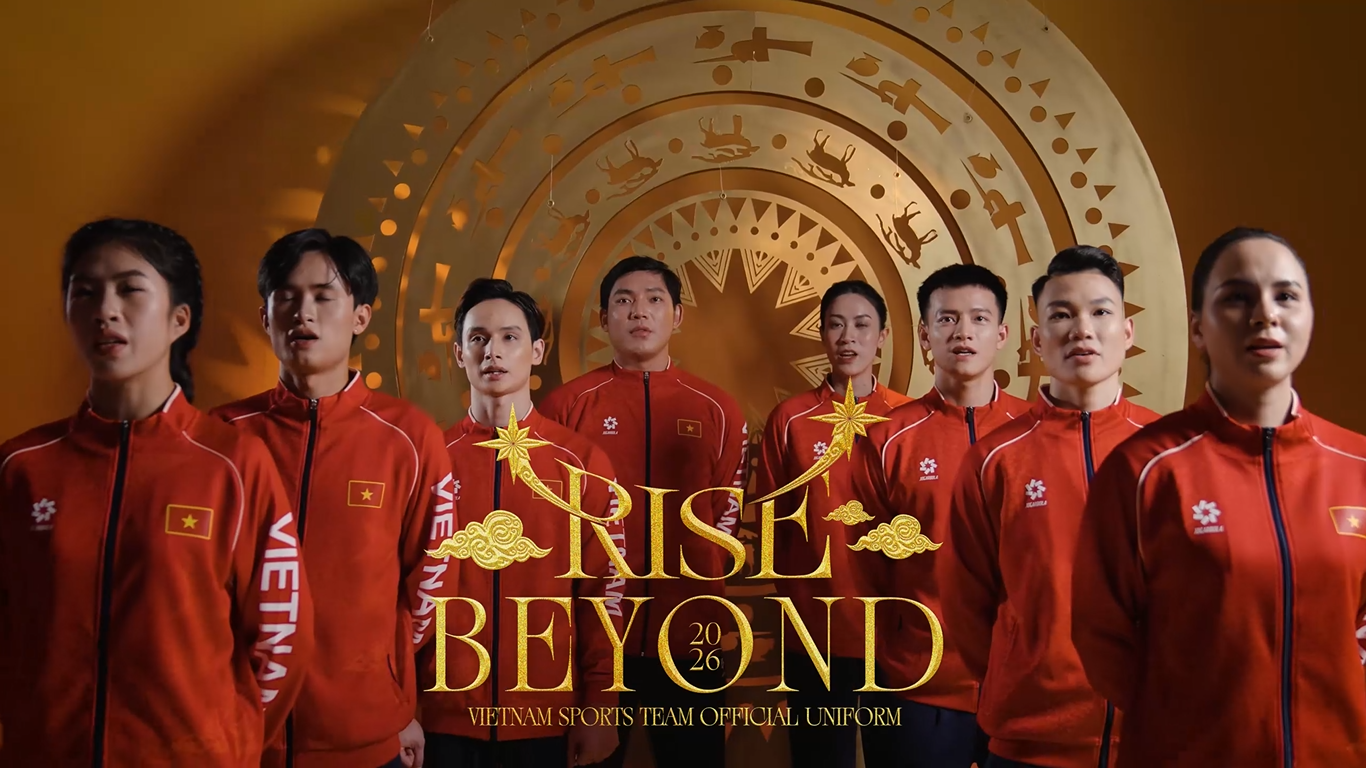 Đoàn thể thao Việt Nam khoác lên mình bộ trang phục RISE BEYOND tại SEA Games 33.