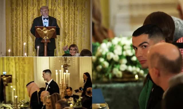 Tại sao Ronaldo lại được gặp gỡ Tổng thống Donald Trump?- Ảnh 1. Cristiano Ronaldo tại Nhà Trắng trong buổi tiệc do Tổng thống Trump tổ chức