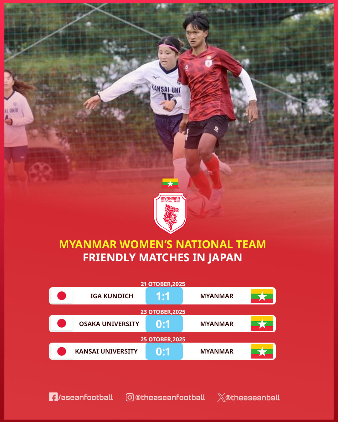 Đối thủ của Huỳnh Như gây ấn tượng khi thắng 2 đội Nhật Bản, là ứng viên cho HCV SEA Games 2025 - Ảnh 1. ĐT nữ Myanmar bất bại trong chuyến tập huấn ở Nhật Bản trước thềm SEA Games 2025