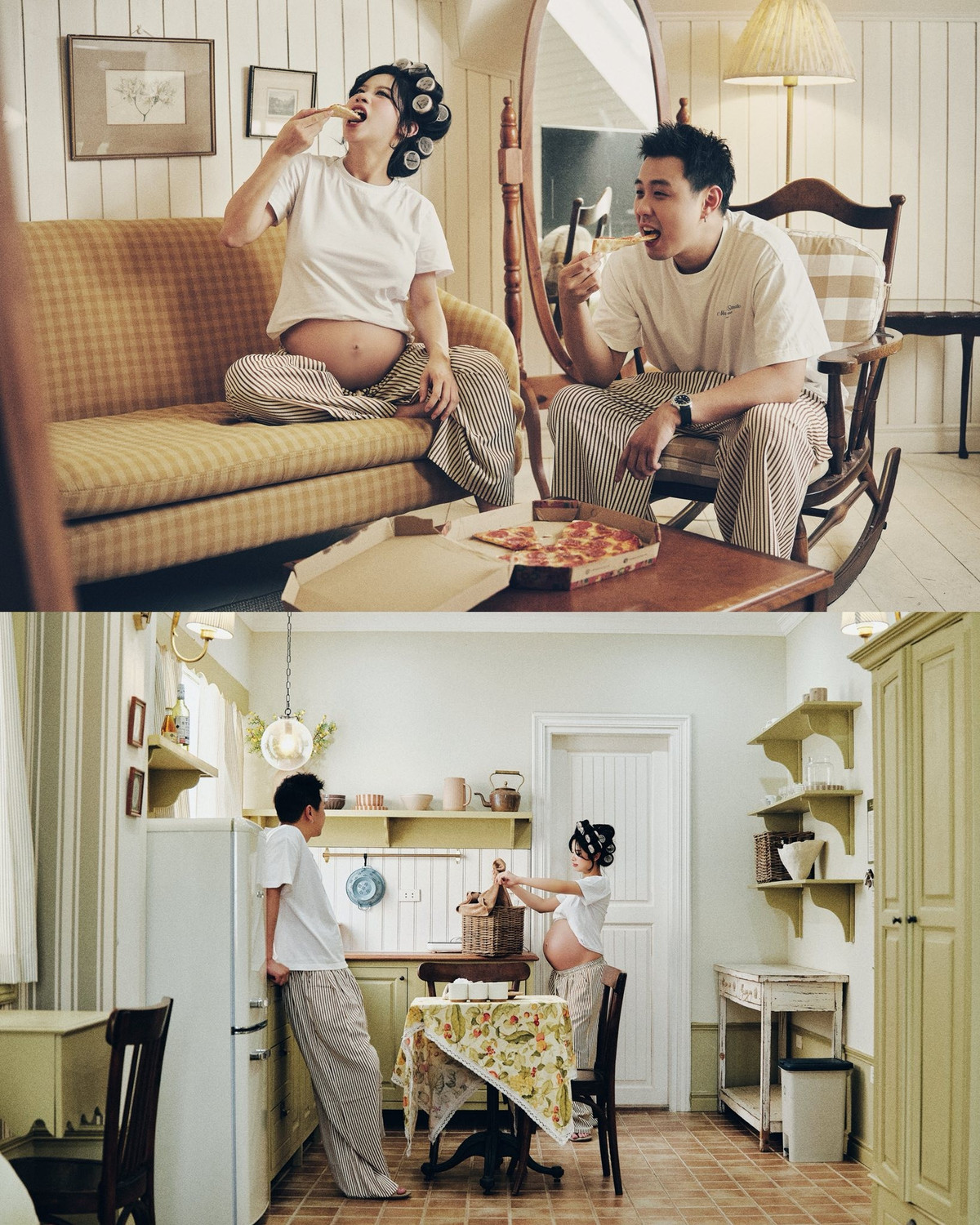 Hàn Hằng về dáng sau sinh thần tốc khiến netizen ngỡ ngàng - 10 Bộ ảnh bầu bí của Hàn Hằng và chồng