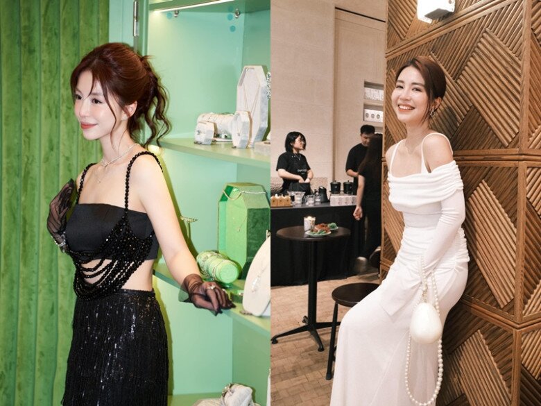 Trước khi nâng ngực, Mẫn Tiên đi dự sự kiện cũng chủ yếu khoe vai trần thon thả.