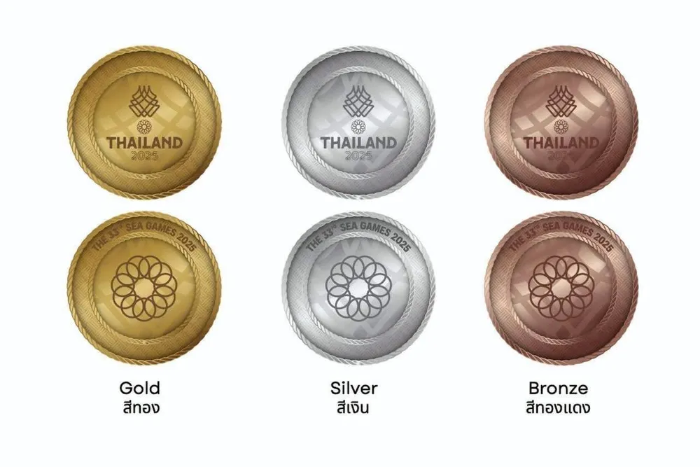 Các tấm huy chương trao giải SEA Games 33
