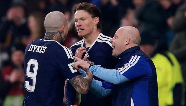 Các cầu thủ Scotland ăn mừng chiến thắng lịch sử